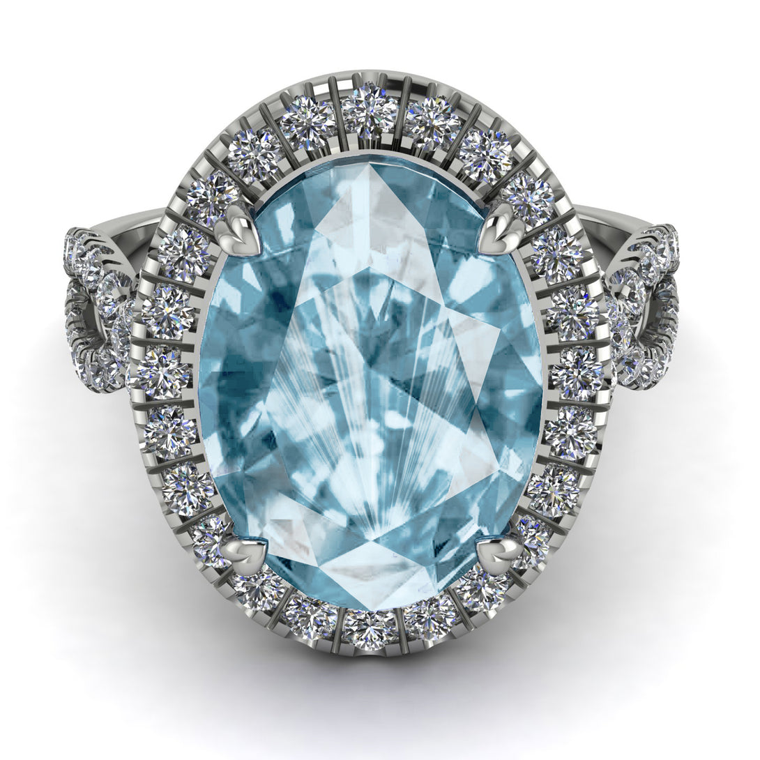 Glamorous Oval Aquamarine Ring - Jordyn No. 403