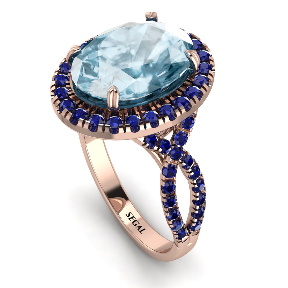 Glamorous Oval Aquamarine Ring - Jordyn No. 414
