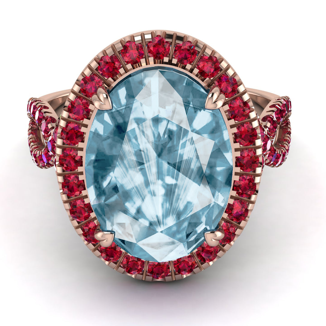 Glamorous Oval Aquamarine Ring - Jordyn No. 411