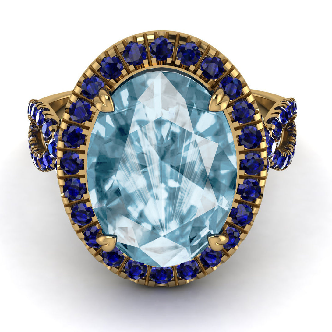 Glamorous Oval Aquamarine Ring - Jordyn No. 413
