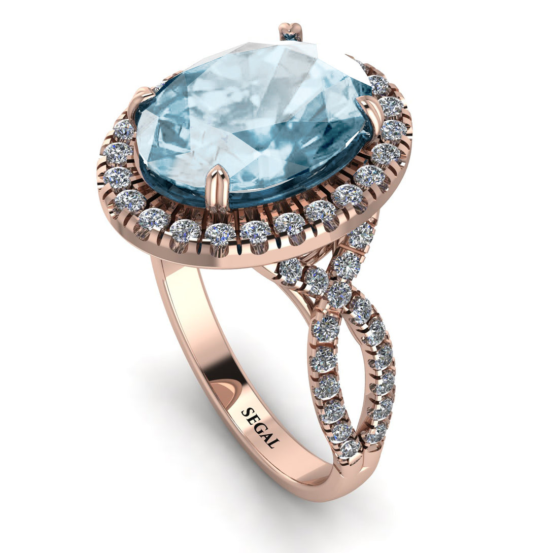 Glamorous Oval Aquamarine Ring - Jordyn No. 402