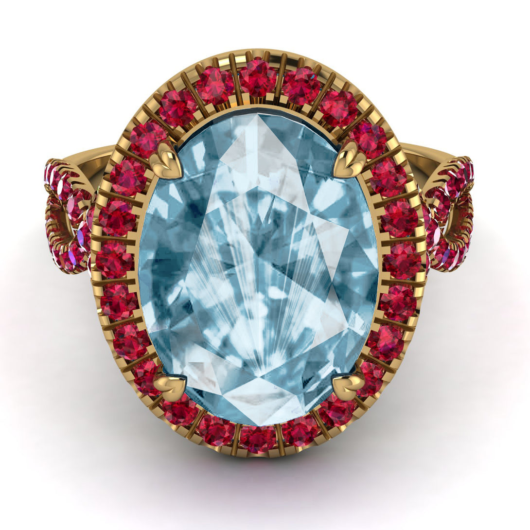 Glamorous Oval Aquamarine Ring - Jordyn No. 410