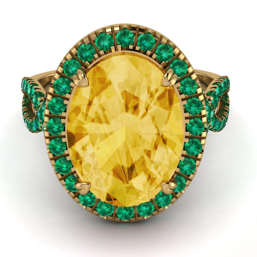 Glamorous Oval Citrine Ring - Jordyn No. 704