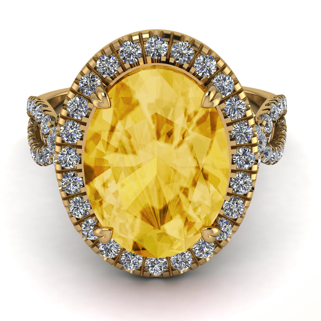 Glamorous Oval Citrine Ring - Jordyn No. 601