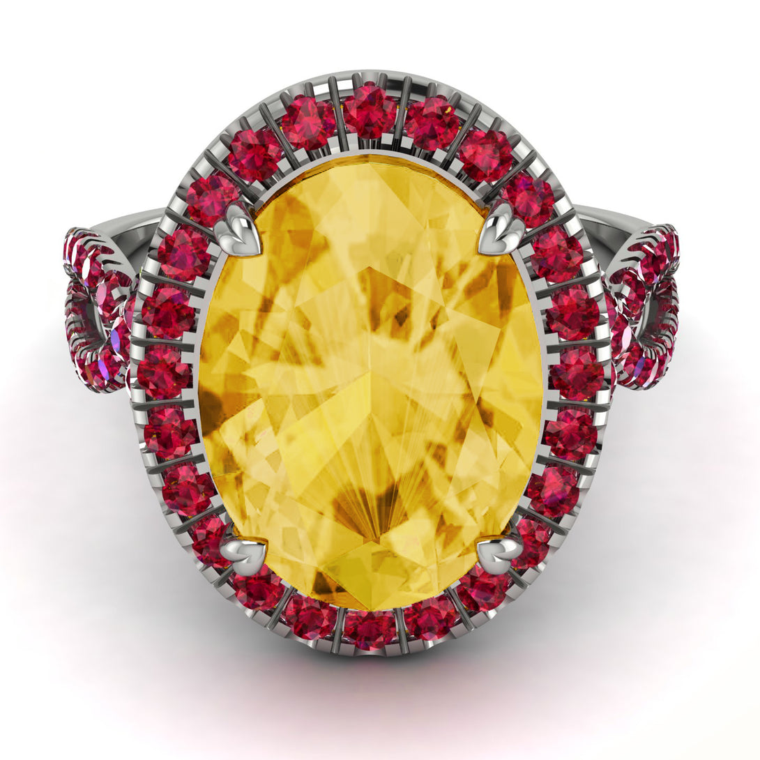 Glamorous Oval Citrine Ring - Jordyn No. 712