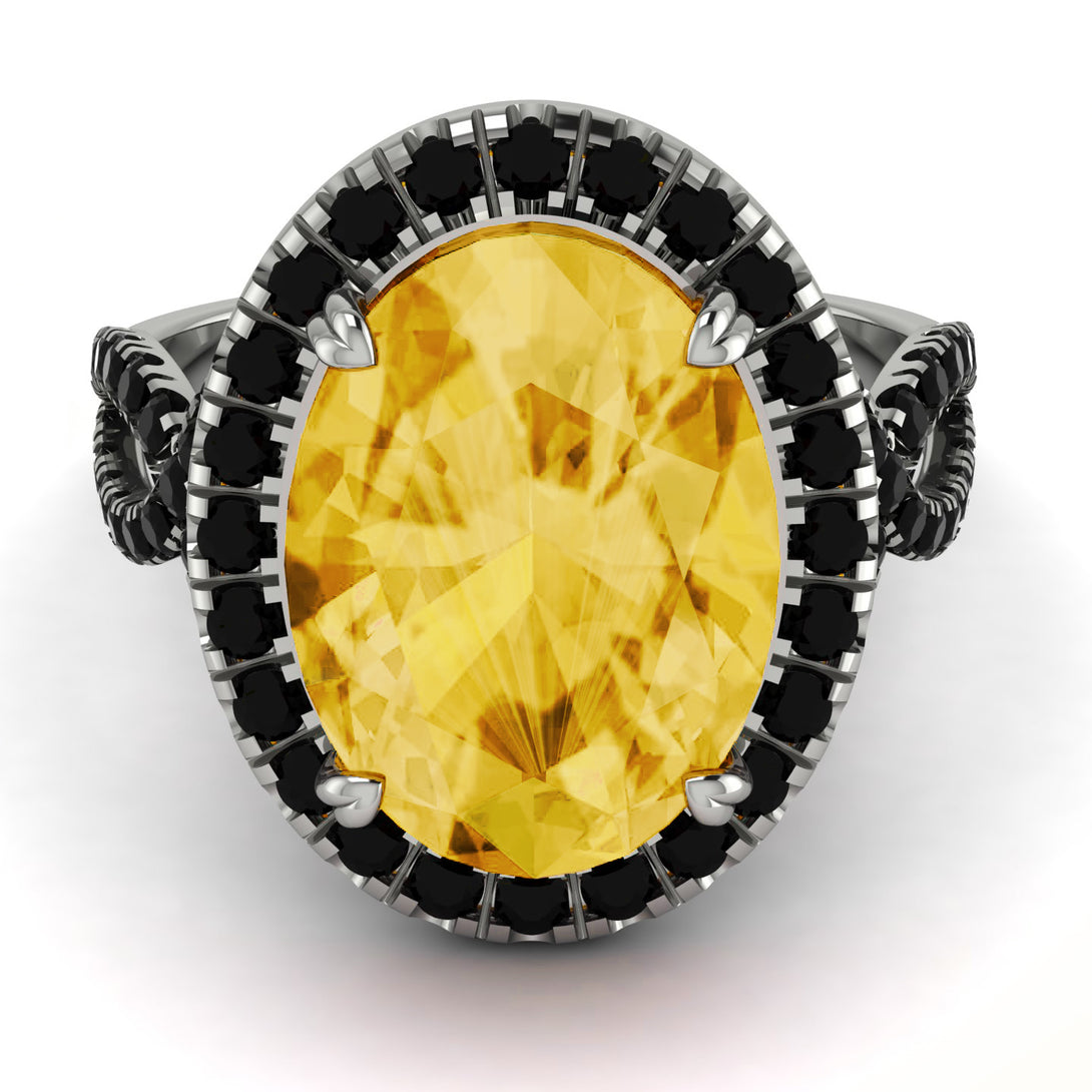 Glamorous Oval Citrine Ring - Jordyn No. 709