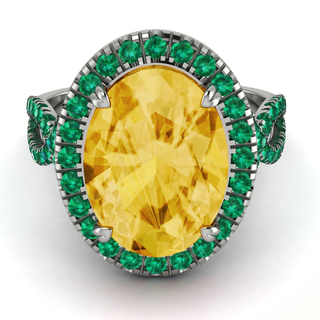 Glamorous Oval Citrine Ring - Jordyn No. 706
