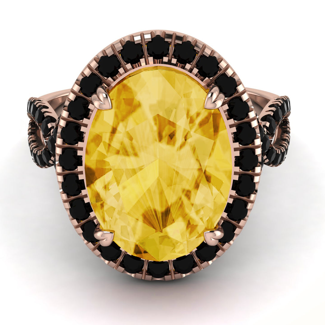 Glamorous Oval Citrine Ring - Jordyn No. 708