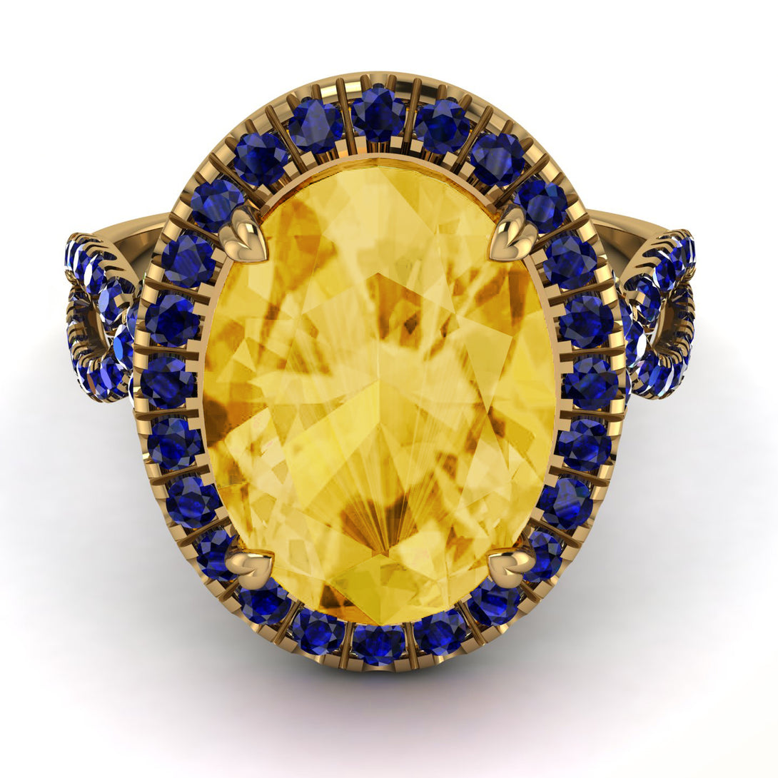 Glamorous Oval Citrine Ring - Jordyn No. 713