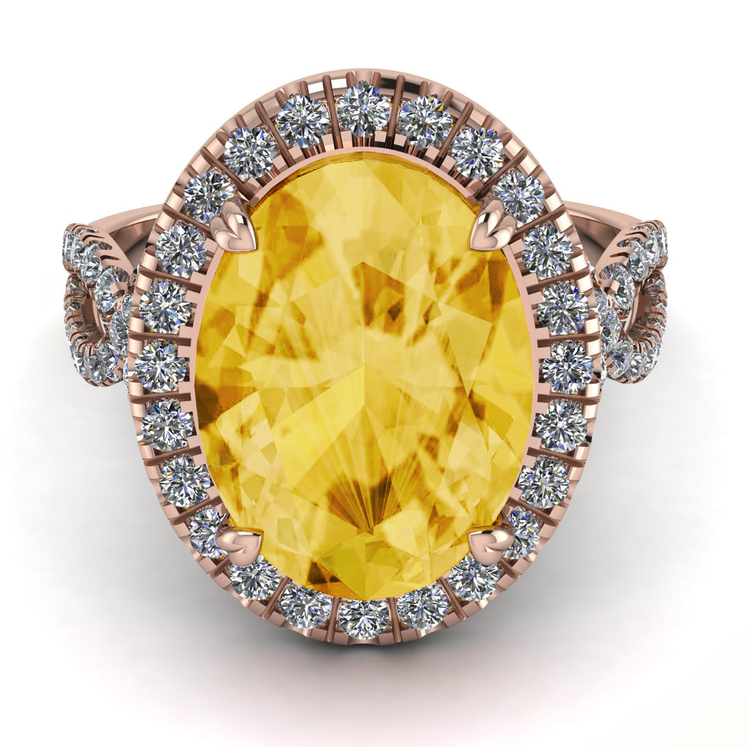 Glamorous Oval Citrine Ring - Jordyn No. 602