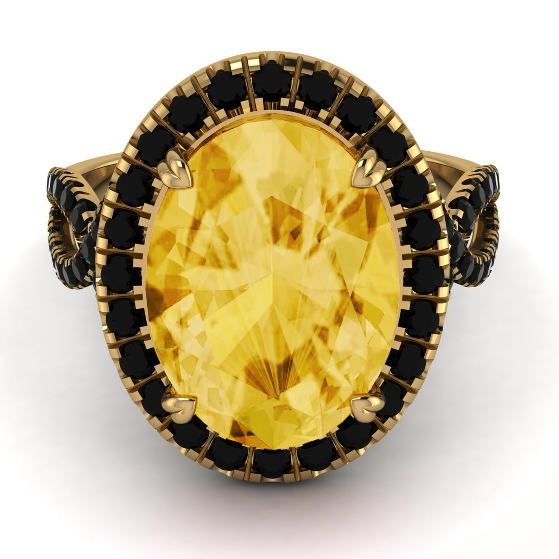 Glamorous Oval Citrine Ring - Jordyn No. 707