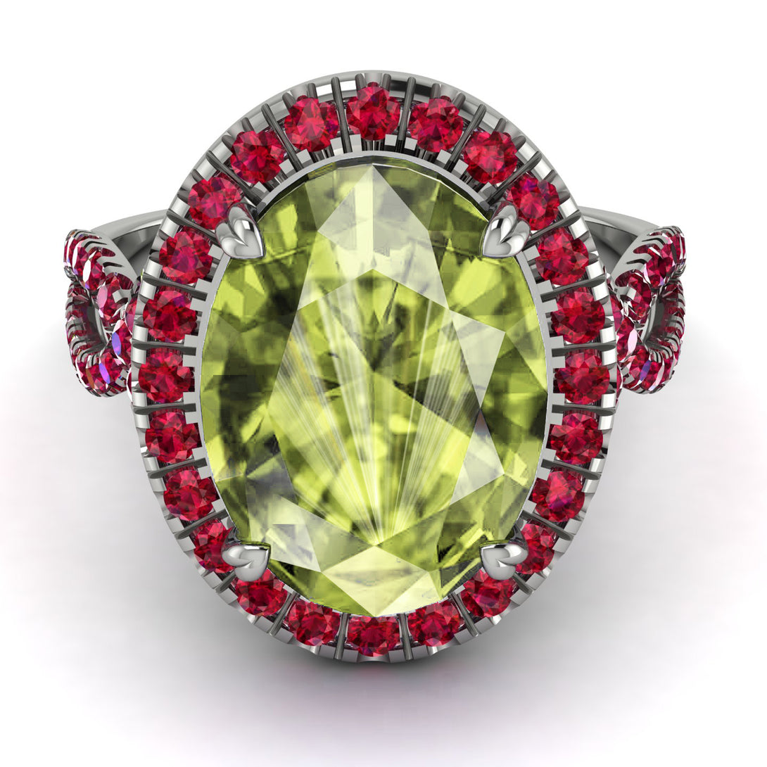 Glamorous Oval Peridot Ring - Jordyn No. 812