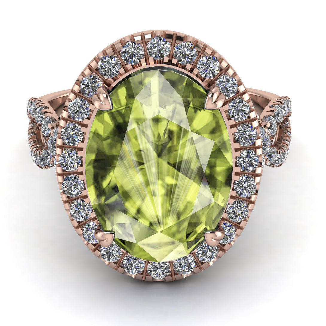 Glamorous Oval Peridot Ring - Jordyn No. 802