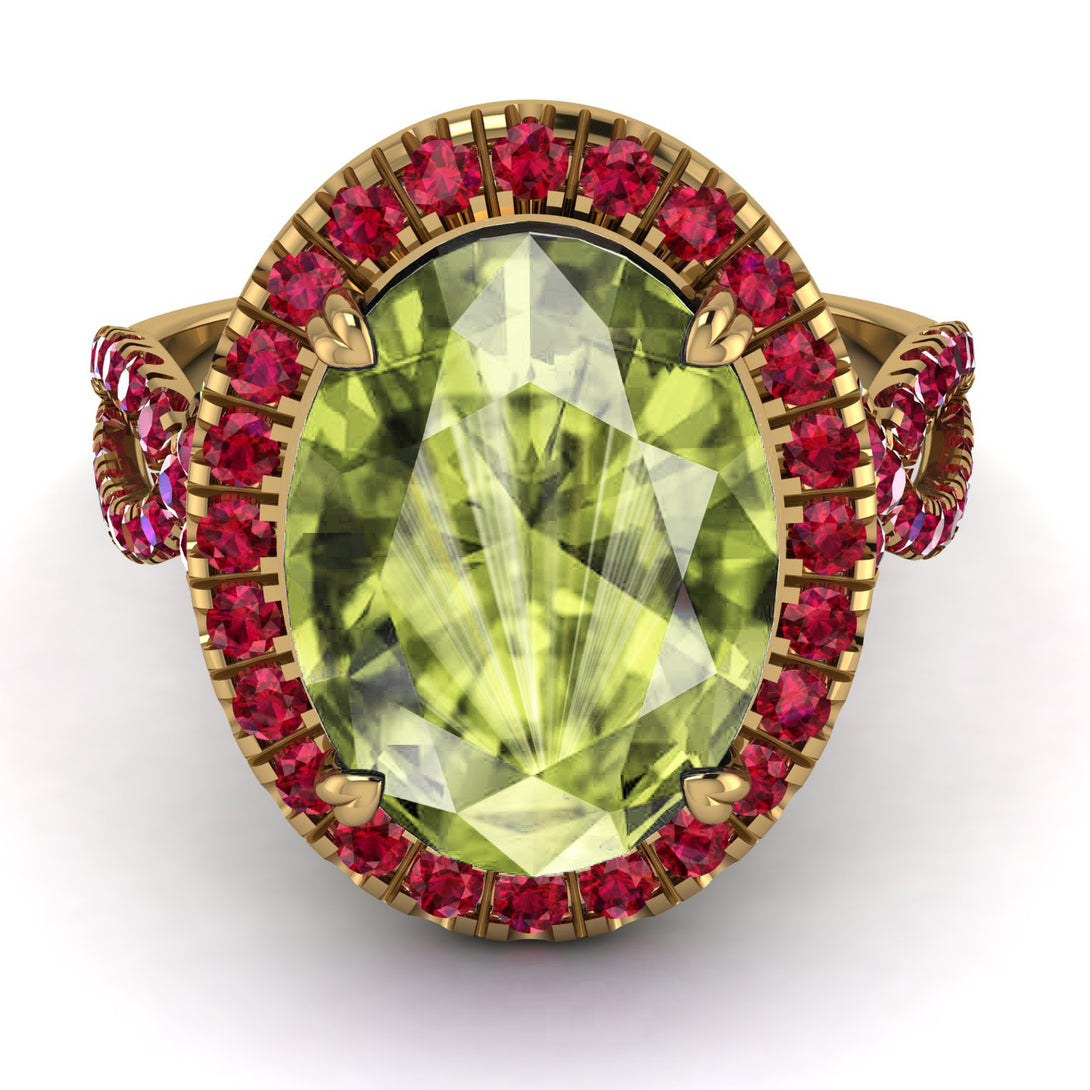 Glamorous Oval Peridot Ring - Jordyn No. 810