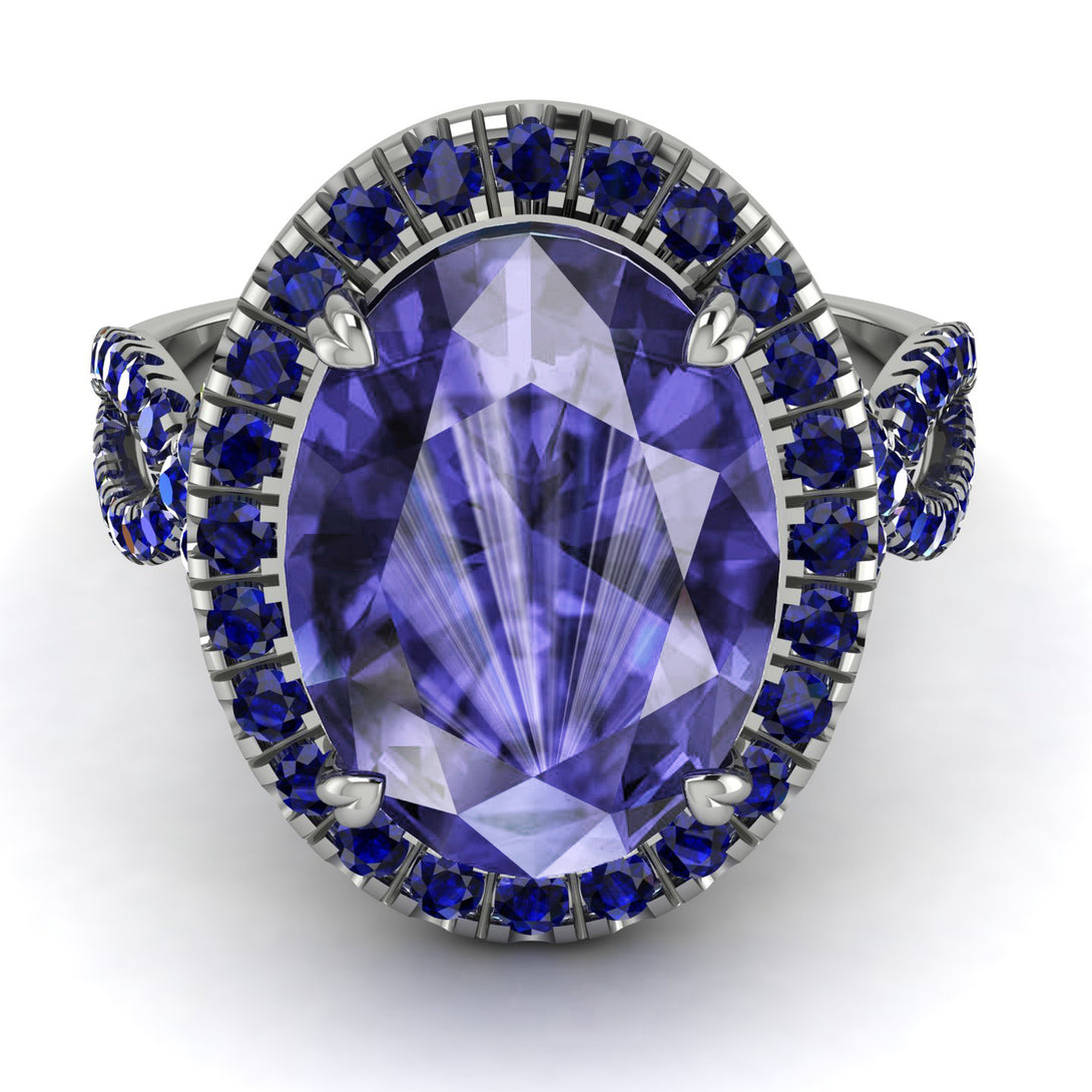 Glamorous Oval Tanzanite Ring - Jordyn No. 215
