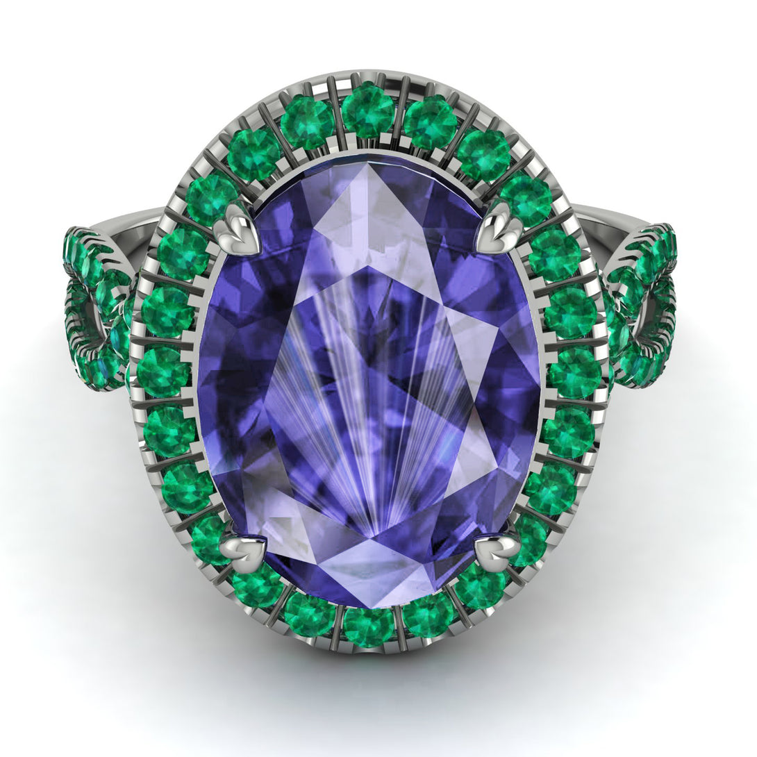 Glamorous Oval Tanzanite Ring - Jordyn No. 206