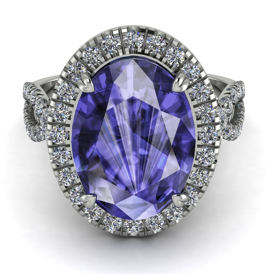 Glamorous Oval Tanzanite Ring - Jordyn No. 203