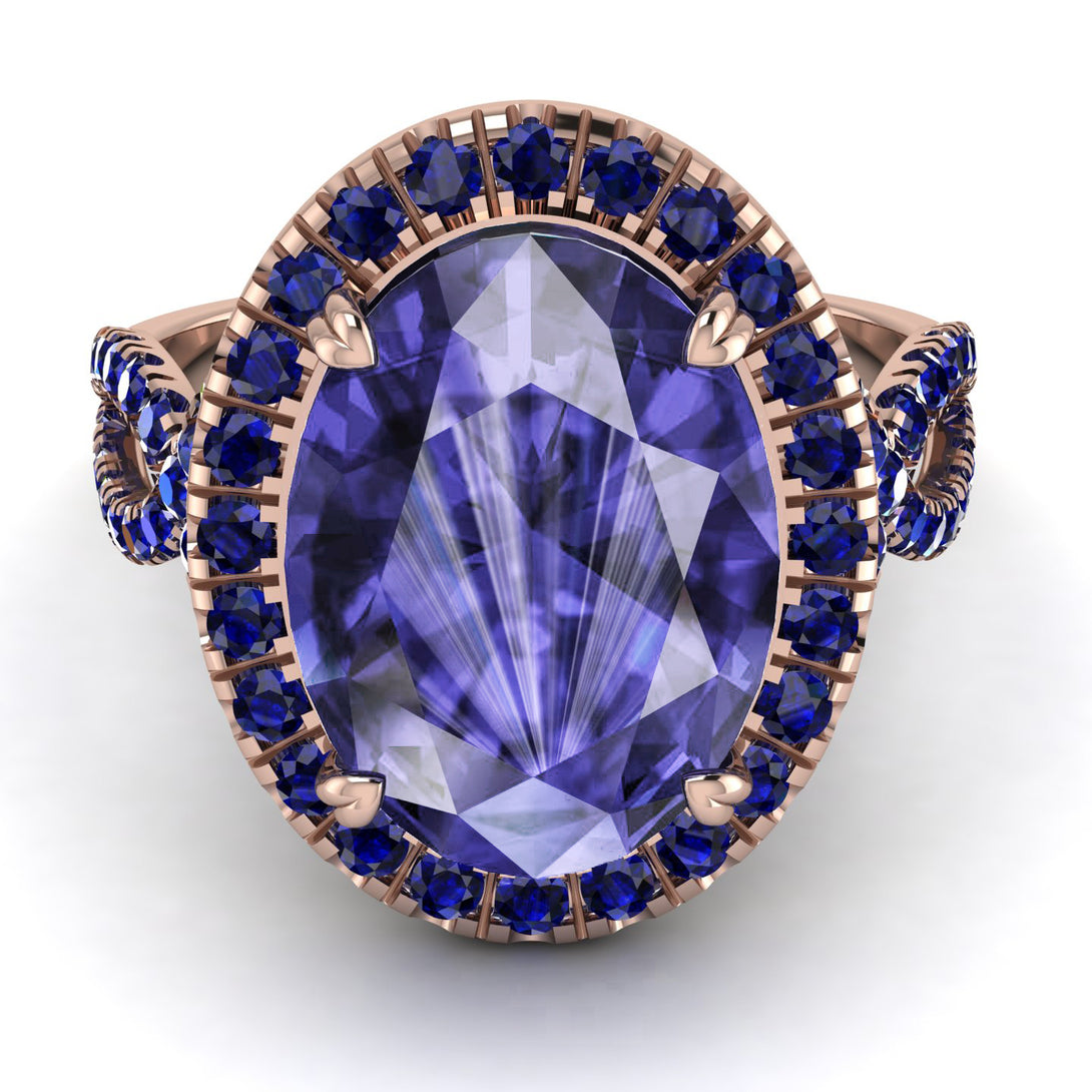 Glamorous Oval Tanzanite Ring - Jordyn No. 214