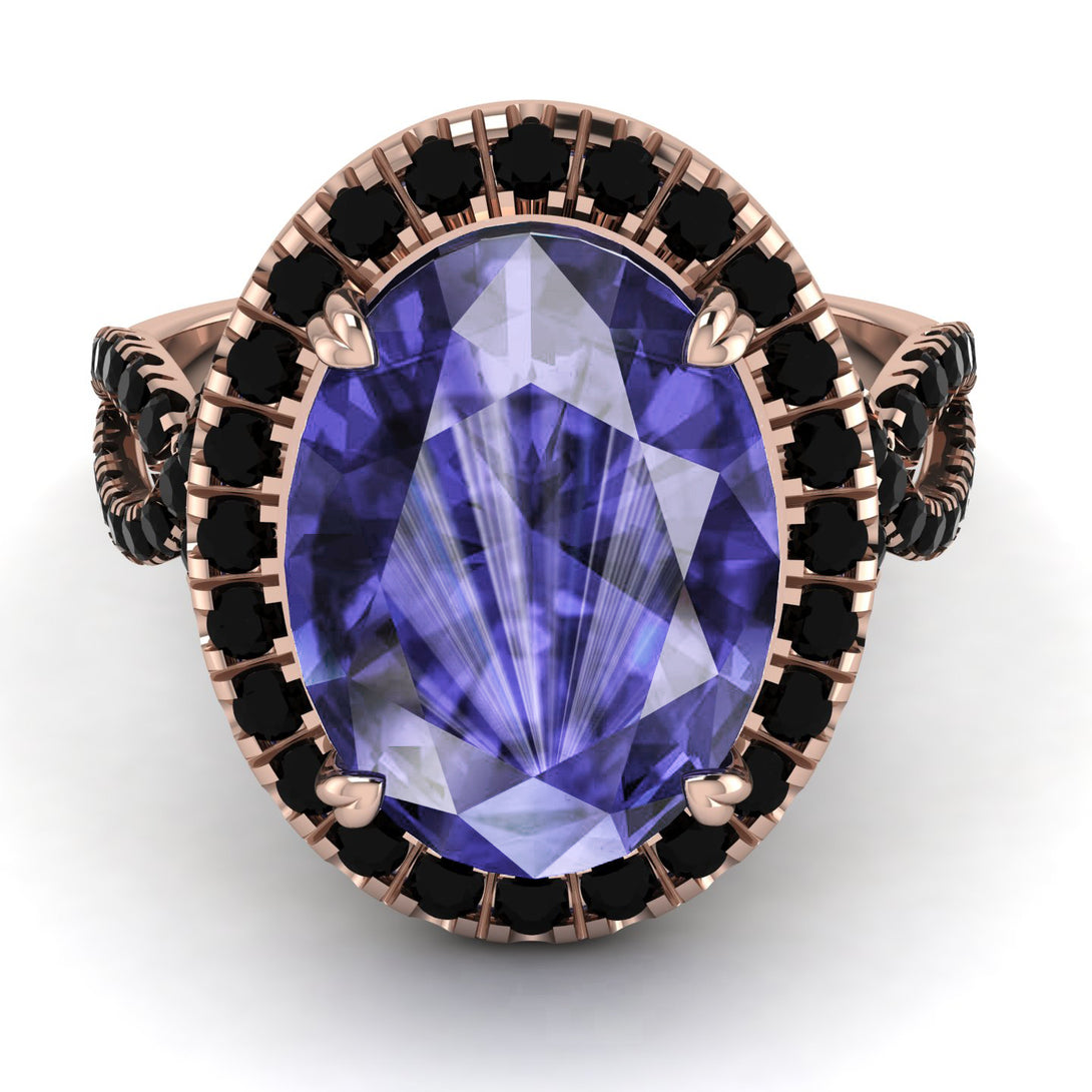 Glamorous Oval Tanzanite Ring - Jordyn No. 208