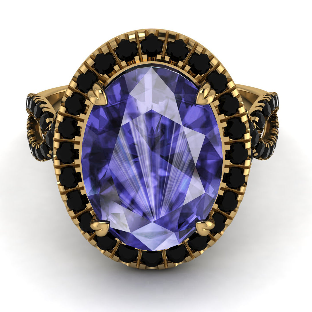 Glamorous Oval Tanzanite Ring - Jordyn No. 207