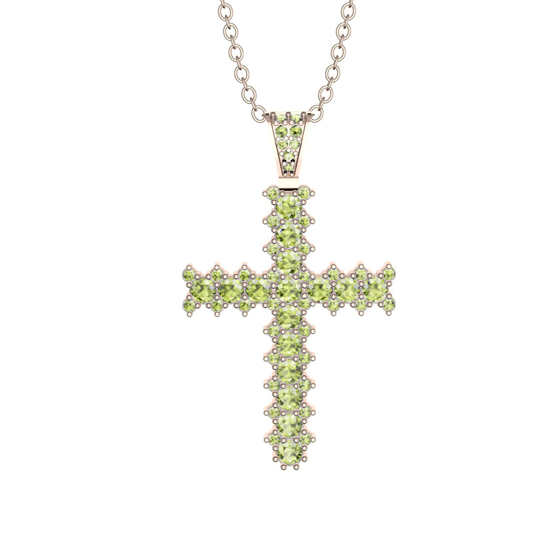 Glamorous Peridot Cross Pendant - Raymond No. 702