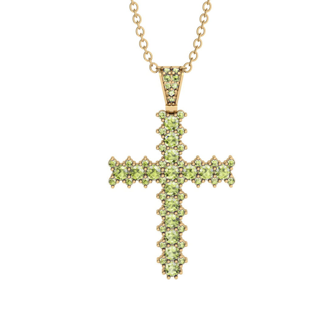 Glamorous Peridot Cross Pendant - Raymond No. 701