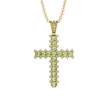 Glamorous Peridot Cross Pendant - Raymond No. 701 image 1