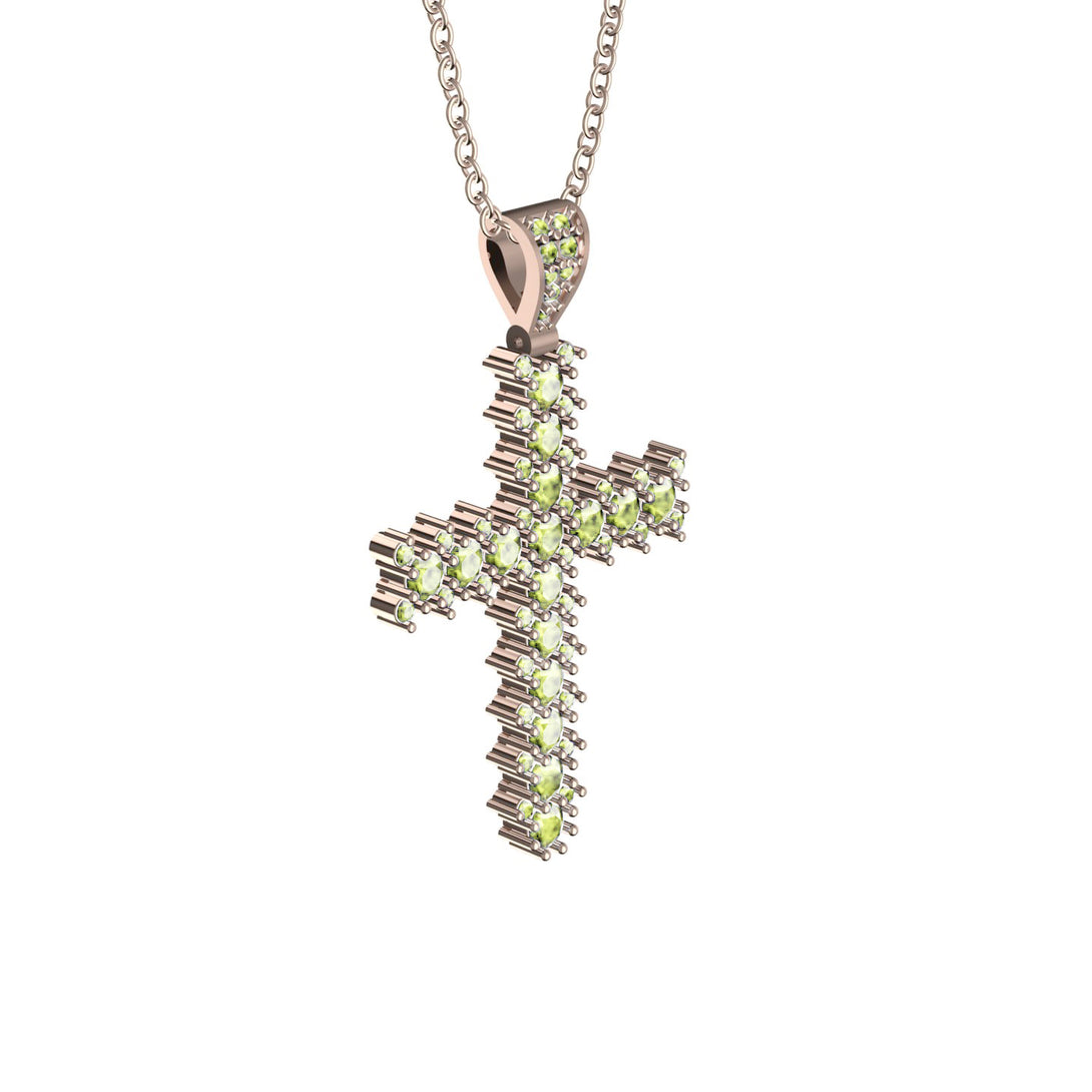 Glamorous Peridot Cross Pendant - Raymond No. 702