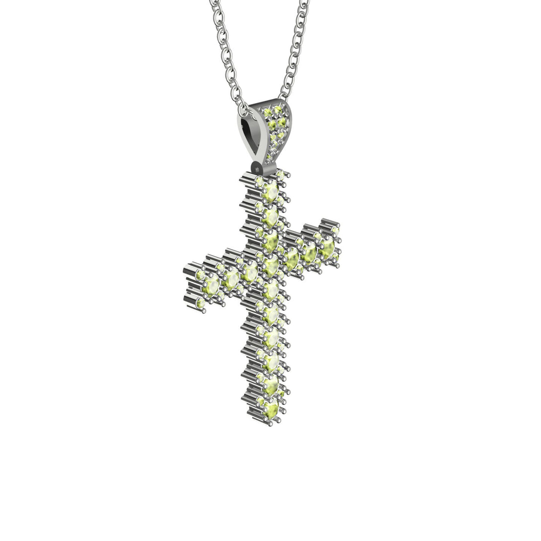 Glamorous Peridot Cross Pendant - Raymond No. 703
