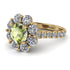 Glamorous Peridot Halo Engagement Ring - Amaya No. 701