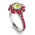 Glamorous Peridot Halo Engagement Ring - Amaya No. 712