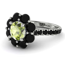 Glamorous Peridot Halo Engagement Ring - Amaya No. 709 image 1