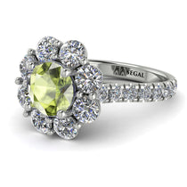 Glamorous Peridot Halo Engagement Ring - Amaya No. 703 image 1