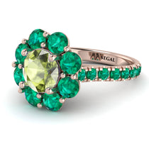 Glamorous Peridot Halo Engagement Ring - Amaya No. 705 image 1