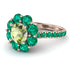 Glamorous Peridot Halo Engagement Ring - Amaya No. 705