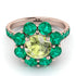 Glamorous Peridot Halo Engagement Ring - Amaya No. 705