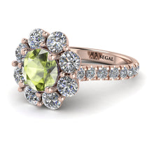 Glamorous Peridot Halo Engagement Ring - Amaya No. 702 image 1