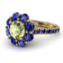 Glamorous Peridot Halo Engagement Ring - Amaya No. 713