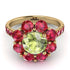 Glamorous Peridot Halo Engagement Ring - Amaya No. 710