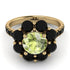 Glamorous Peridot Halo Engagement Ring - Amaya No. 707