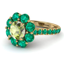Glamorous Peridot Halo Engagement Ring - Amaya No. 704 image 1