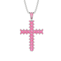 Glamorous Pink Moissanite Cross Pendant - Raymond No. 803 image 1