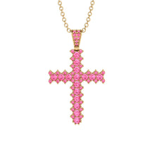 Glamorous Pink Moissanite Cross Pendant - Raymond No. 801 image 1