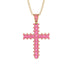 Glamorous Pink Moissanite Cross Pendant - Raymond No. 801 image 1