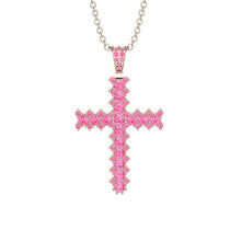 Glamorous Pink Moissanite Cross Pendant - Raymond No. 802 image 1