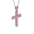 Glamorous Pink Moissanite Cross Pendant - Raymond No. 803 image 2