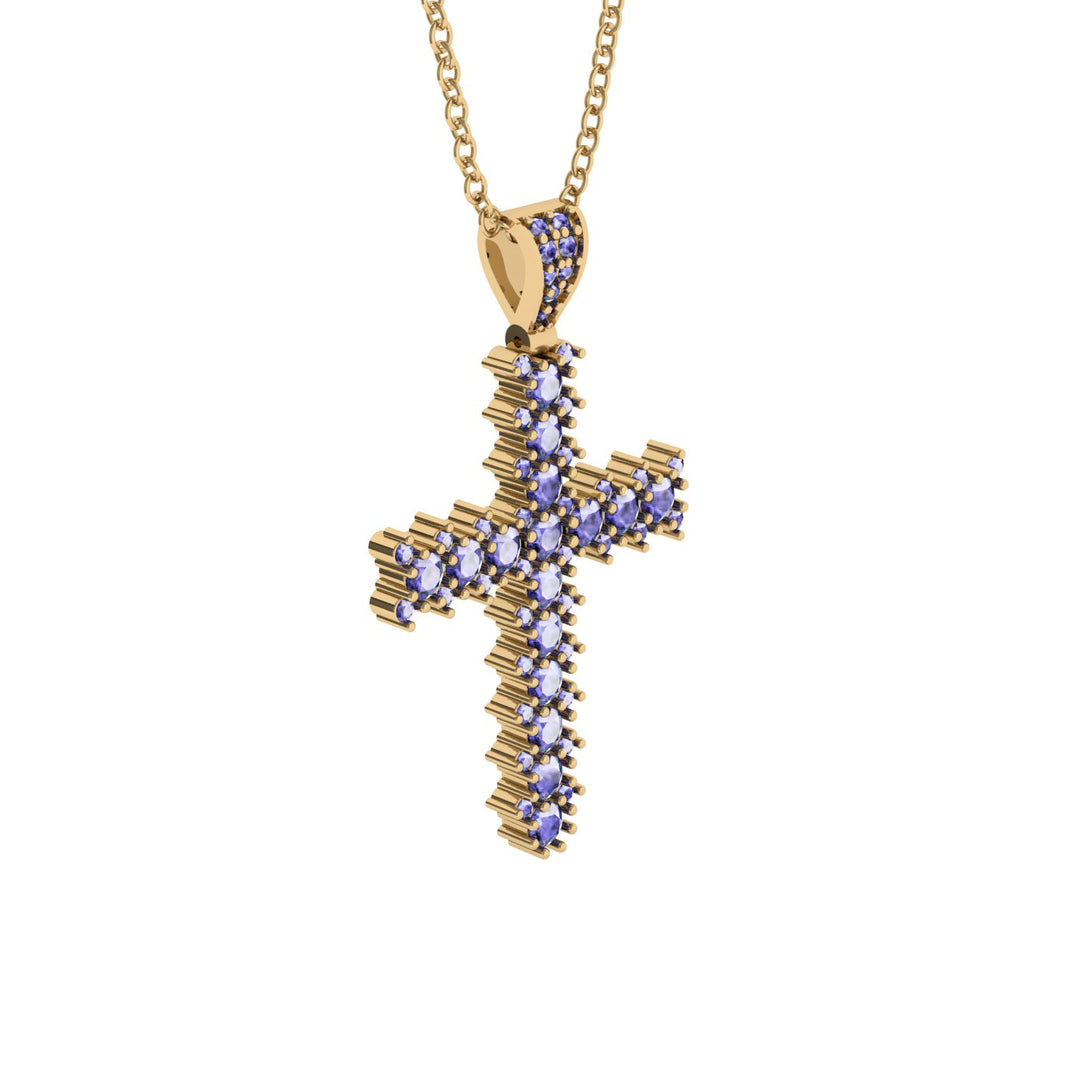 Glamorous Tanzanite Cross Pendant - Raymond No. 201
