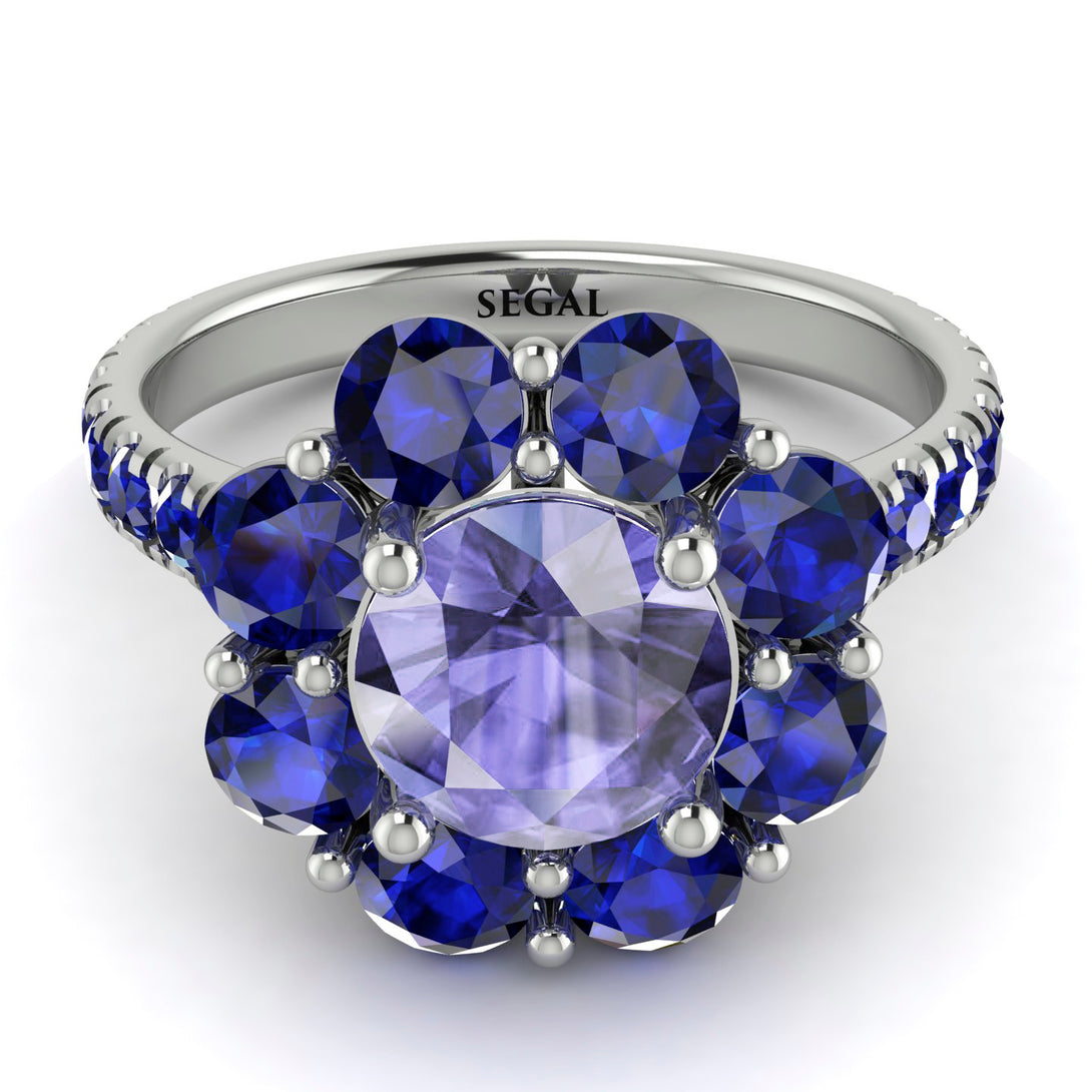 Glamorous Tanzanite Halo Engagement Ring - Amaya No. 215