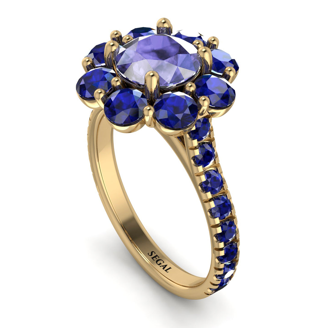 Glamorous Tanzanite Halo Engagement Ring - Amaya No. 213