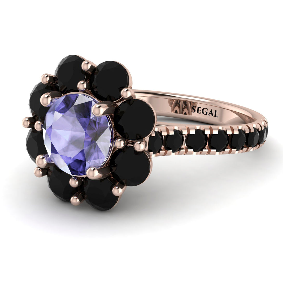 Glamorous Tanzanite Halo Engagement Ring - Amaya No. 208
